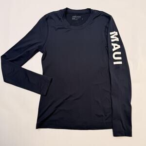 James Perse Shirt Womens Small Navy Maui UPF 40 Sun Protection Rash Guard Tee